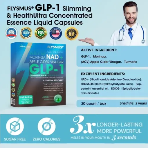 Flysmus® 𝐆𝐋𝐏-𝟏 𝐒𝐥𝐢𝐦𝐦𝐢𝐧𝐠 & 𝐇𝐞𝐚𝐥𝐭𝐡 𝐔𝐥𝐭𝐫𝐚 𝐂𝐨𝐧𝐜𝐞𝐧𝐭𝐫𝐚𝐭𝐞𝐝 𝐄𝐬𝐬𝐞𝐧𝐜𝐞 𝐋𝐢𝐪𝐮𝐢𝐝 𝐏𝐞𝐚𝐫𝐥𝐬