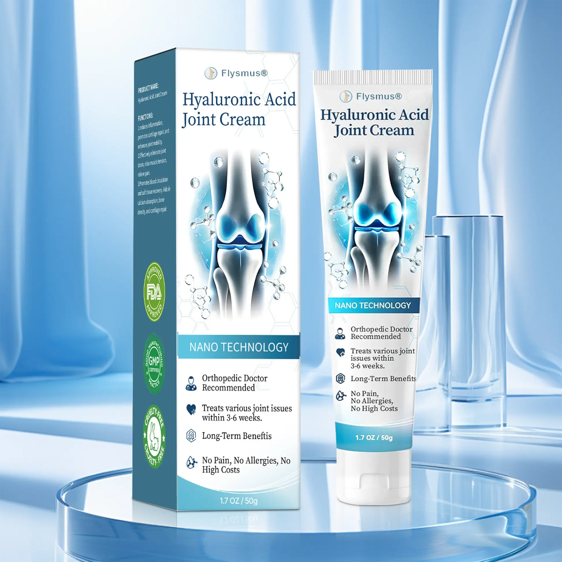 Flysmus® Hyaluronic Acid Fast Comfort Joint Cream